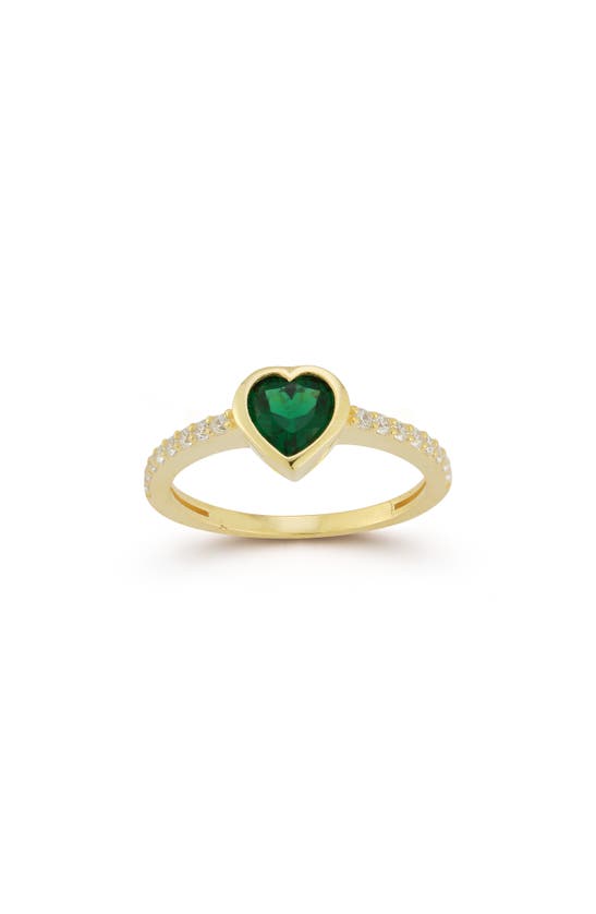 Sphera Milano 14k Over Silver Cz Heart Ring In Gold