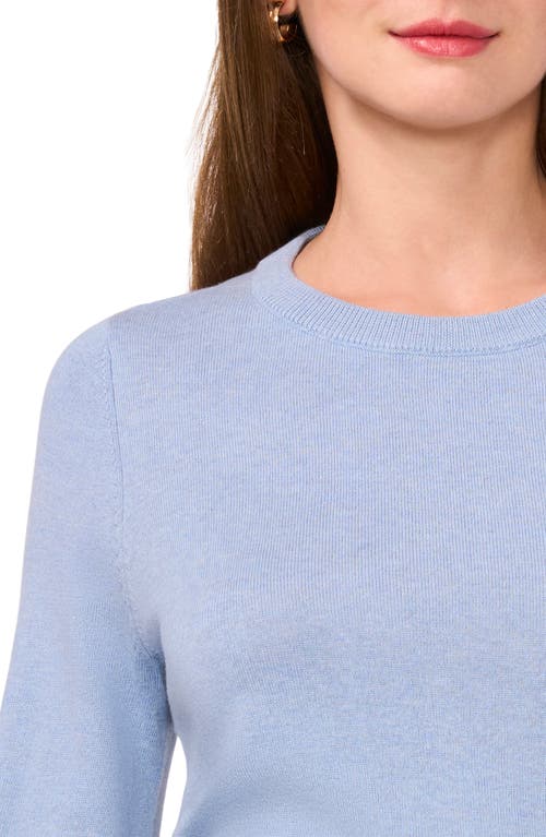 Shop Halogenr Halogen(r) Button Cuff Crewneck Sweater In Clear Blue Sky