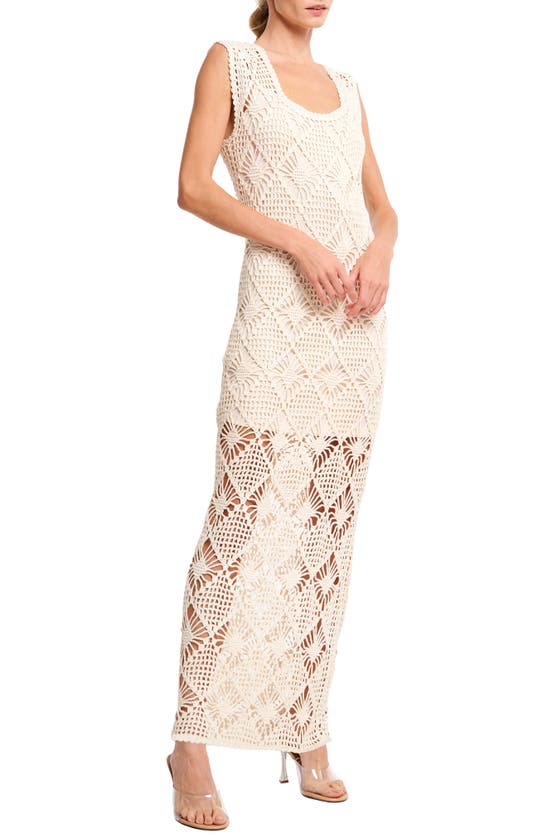 Shop Ciebon Crossia Crochet Maxi Dress In Cream