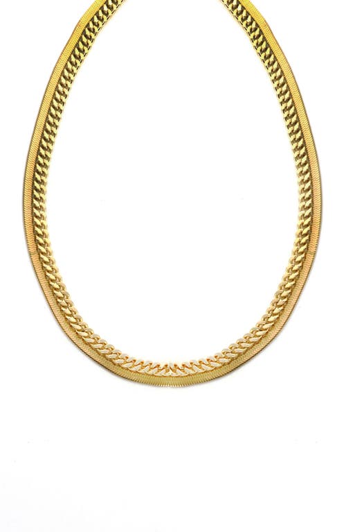 Layered Chain Necklace in Gold