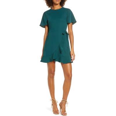 Chelsea28 Ruffle Fit & Flare Minidress, Green