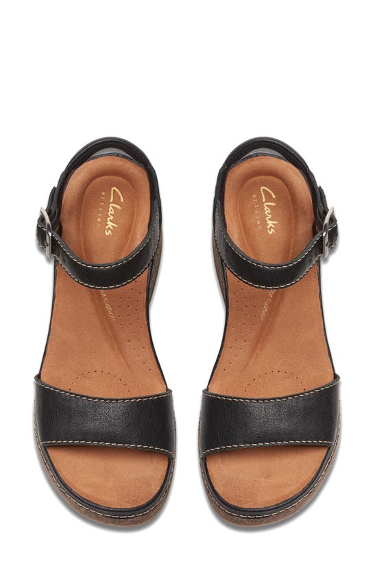 Shop Clarks Kassanda Lily Wedge Sandal In Black Leather