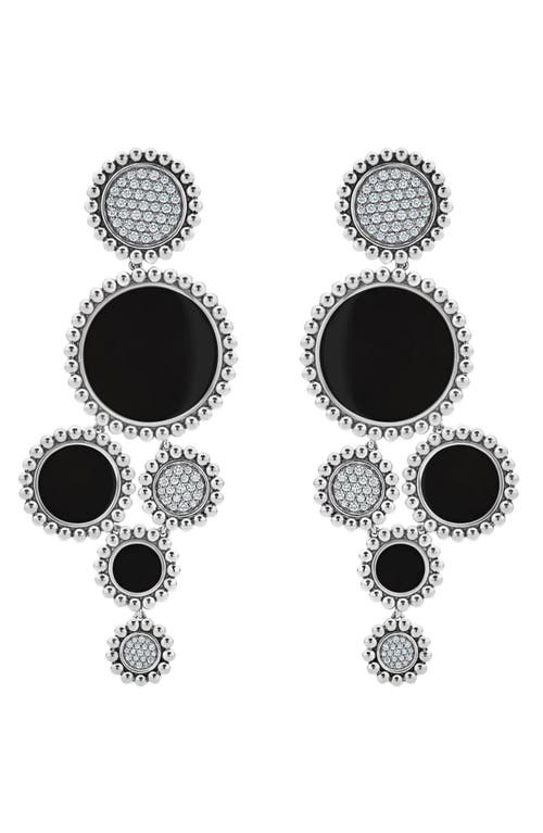 Lagos Maya Diamond & Onyx Statement Drop Earrings In Silver/onyx