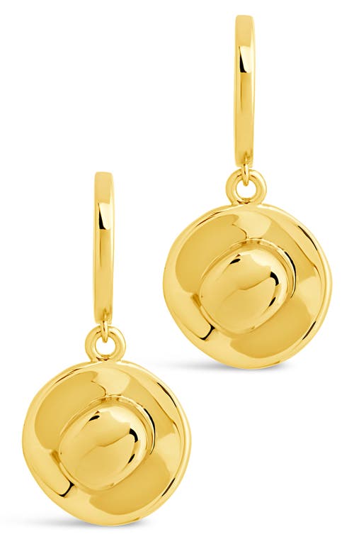 Shop Sterling Forever Laney Cowboy Hat Drop Earrings In Gold