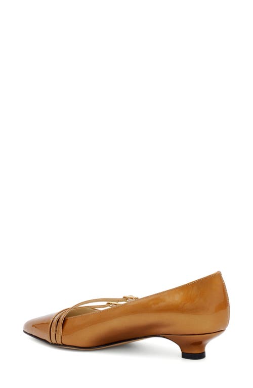 Amalfi By Rangoni Alfa Pointed Toe Kitten Heel Pump In Whiskey Patent Pearl