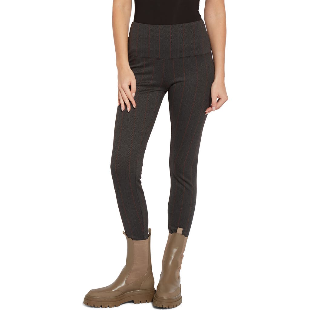 Lyssé Signature Patterned Leggings In Brown Herringbone