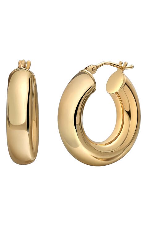 Chunky Hoop Earrings - Gold Plated