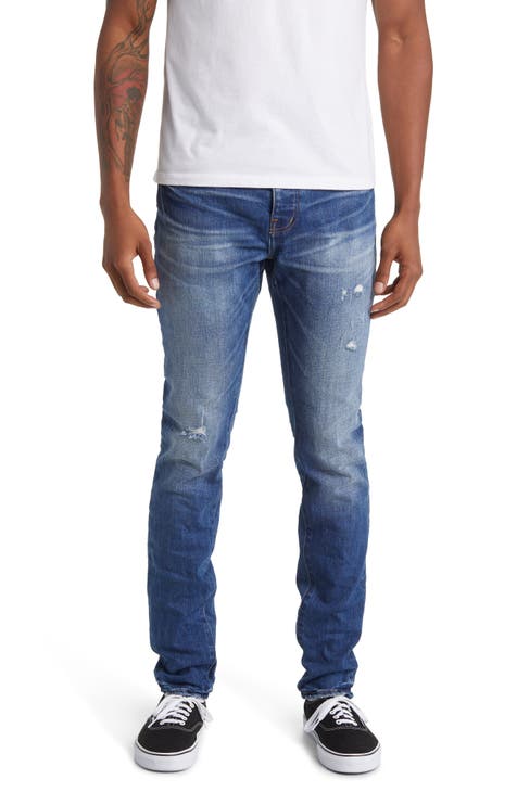 Pre-owned Purple X Purple Brand Jeans Mens Drop Fit P002 Blue Size 32/30