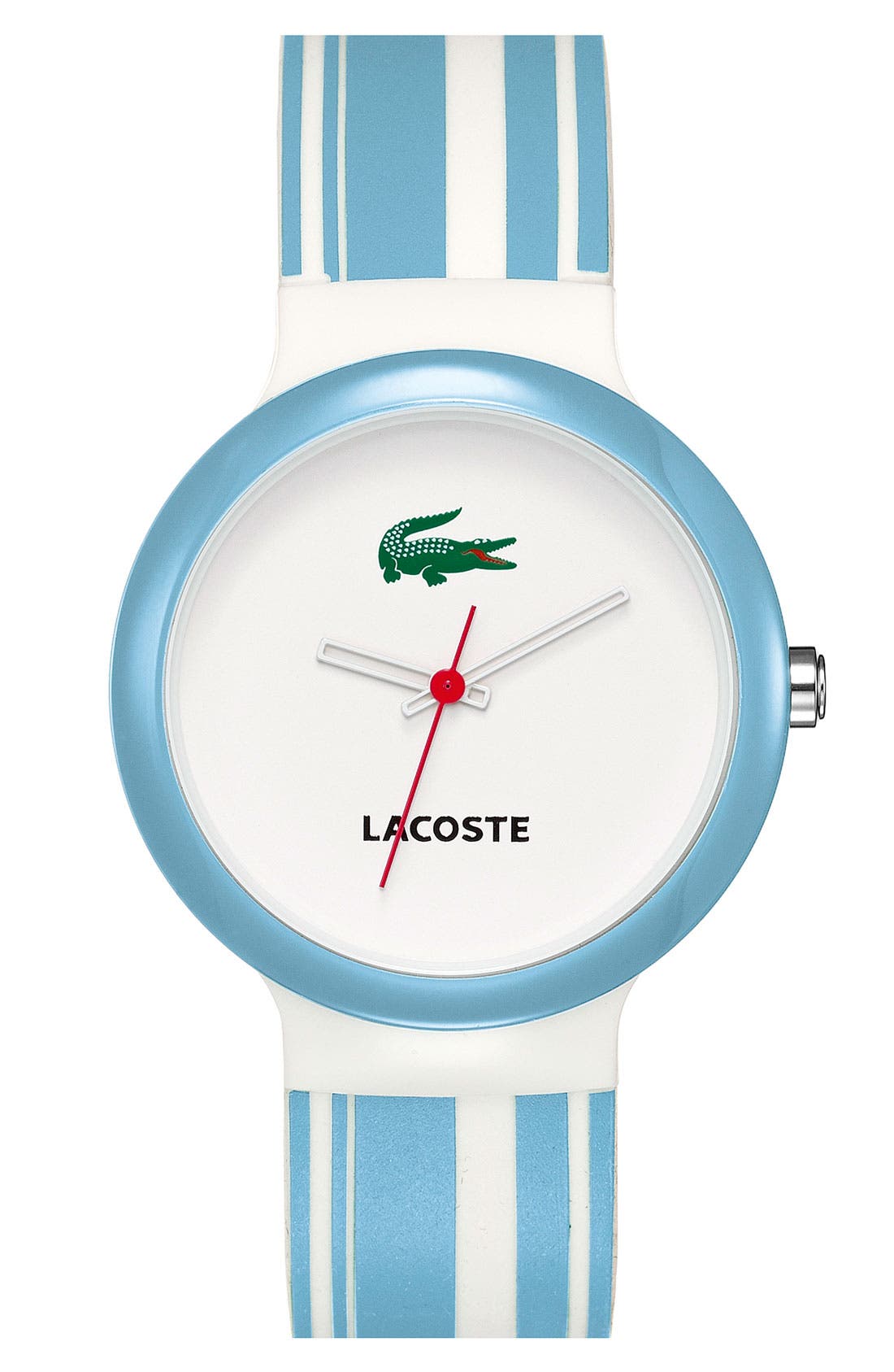 Lacoste 'Goa' Stripe Silicone Strap Watch Nordstrom