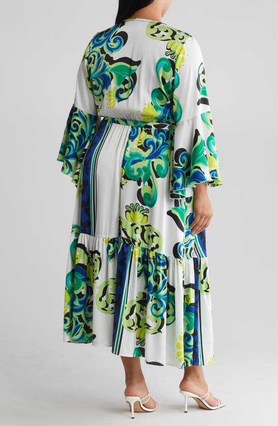 Shop By Design Santorini Print Long Sleeve Maxi Dress In Flowing Flowers