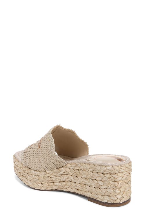 Sam Edelman Camila Platform Wedge Sandal Sandshell Raffia In Sandshell