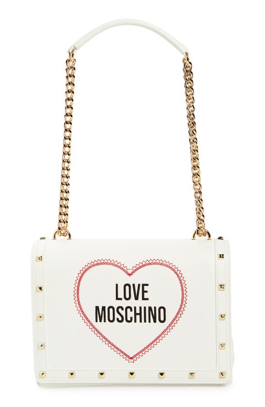 Love Moschino Borsa Faux Leather Crossbody Bag In Neutral