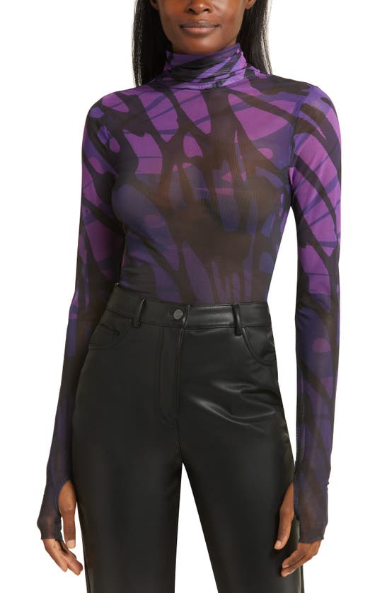 AFRM ZADIE MESH TURTLENECK TOP