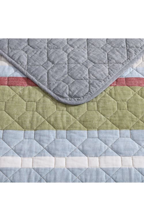 Eddie Bauer Salmon Ladder Cotton Quilt 3-piece Set In Blue/green Multi