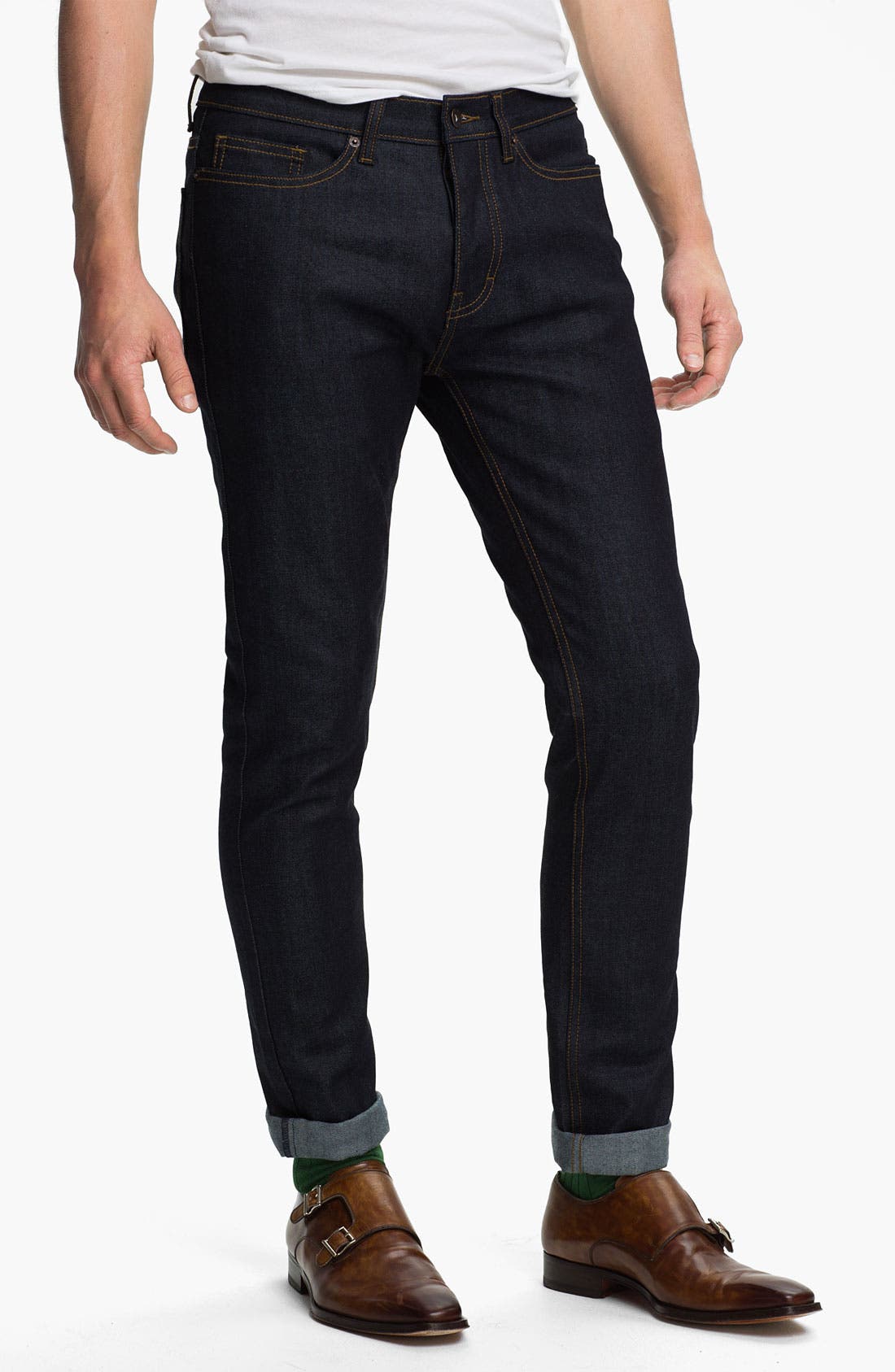 Topman Skinny Fit Stretch Jeans (Dark Blue) Nordstrom
