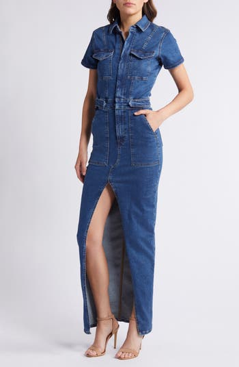 Fit for Success Denim Maxi Dress