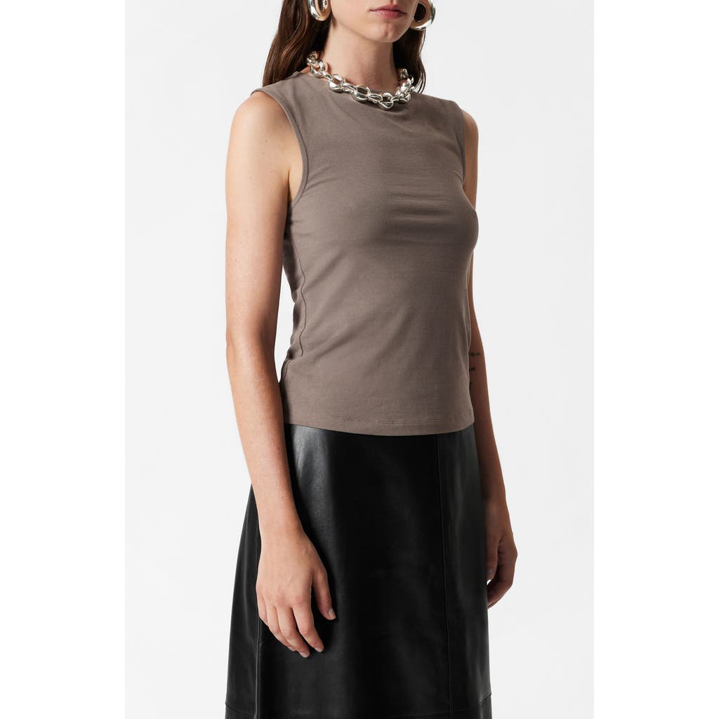 Shop & Other Stories Stretch Cotton Tank In Mole Dark