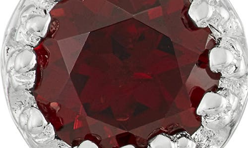 Fzn Semiprecious Stone Crown Stud Earrings In Garnet