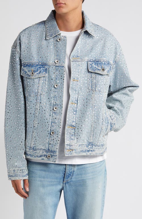 PURPLE BRAND Crystal Galore Denim Jacket Light Indigo at Nordstrom,