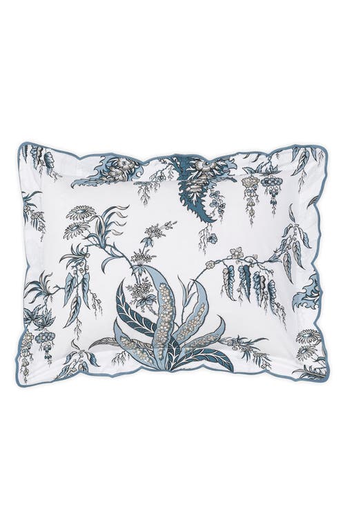 Matouk Apolline 500 Thread Count Quilted Cotton Percale Pillow Sham In Mediterranean