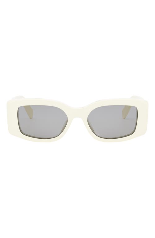 Celine Triomphe Acetate Rectangle Sunglasses In Ivory/smoke