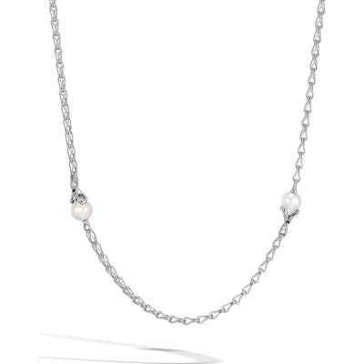 John Hardy Bamboo Pearl Station Necklace