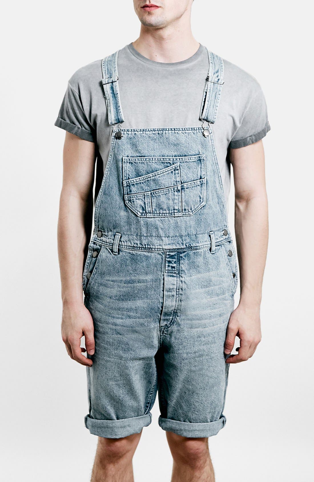 Topman Denim Overall Shorts Nordstrom