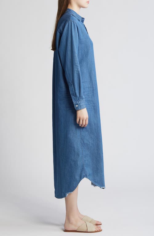 Shop Frank & Eileen Rory Long Sleeve Denim Maxi Shirtdress In Vintage Stonewashed Indigo