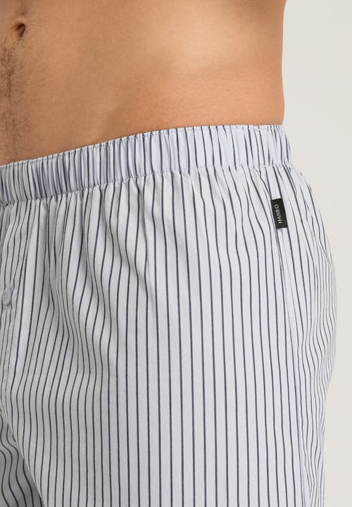 Hanro Fancy Woven Boxer In Light Grey Stripe