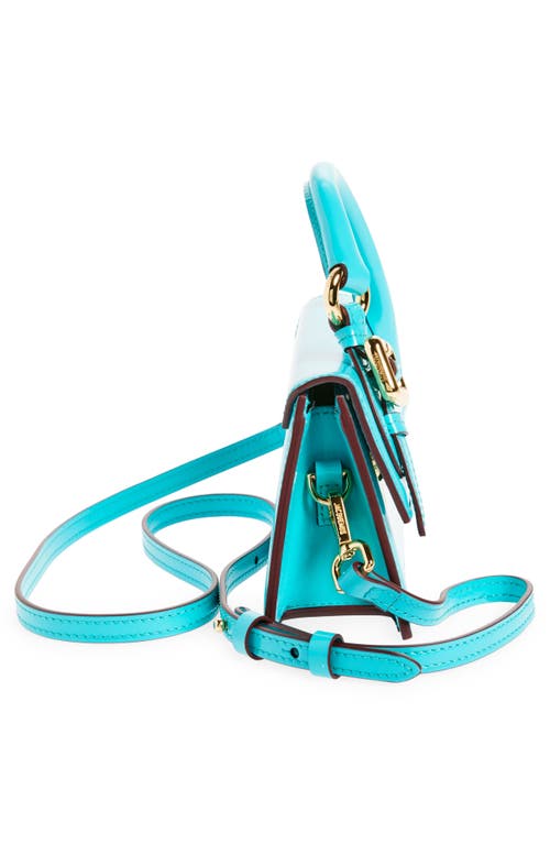 Shop Jacquemus Le Chiquito Long Buckle Detail Top Handle Bag In Turquoise