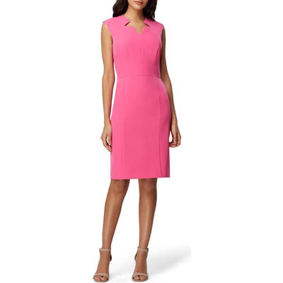 Tahari Crepe Star Sheath Dress, Pink