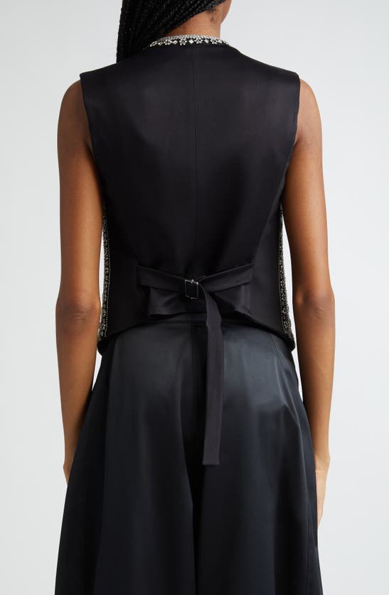 Shop Stella Mccartney Crystal Embellished Vest In Black