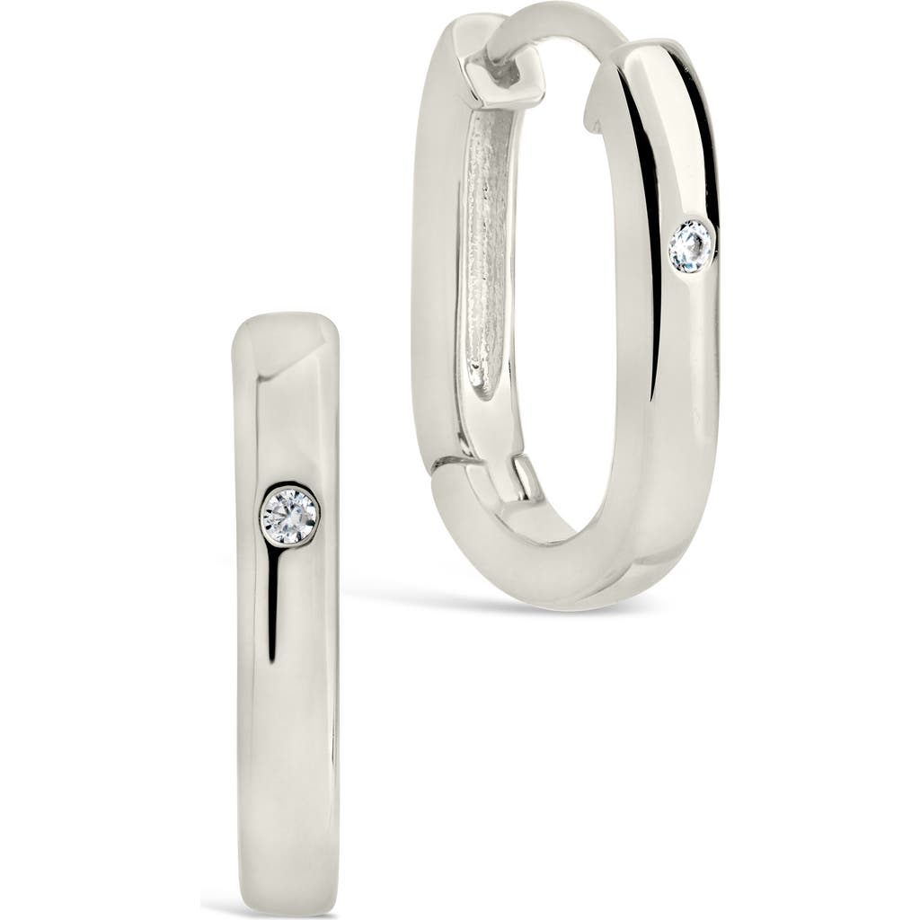 Sterling Forever Arlet Hoop Earrings In Silver