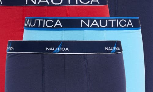 Shop Nautica 4-pack Assorted Stretch Cotton Boxer Briefs In Peacoat/alaskan Blue/