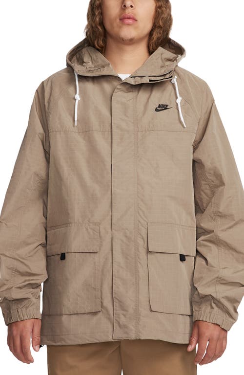 Shop Nike Club Bowline Water Repellent Jacket In Khaki/black