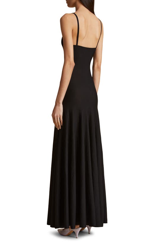 Shop Khaite Ember Wool Blend Maxi Dress In Black