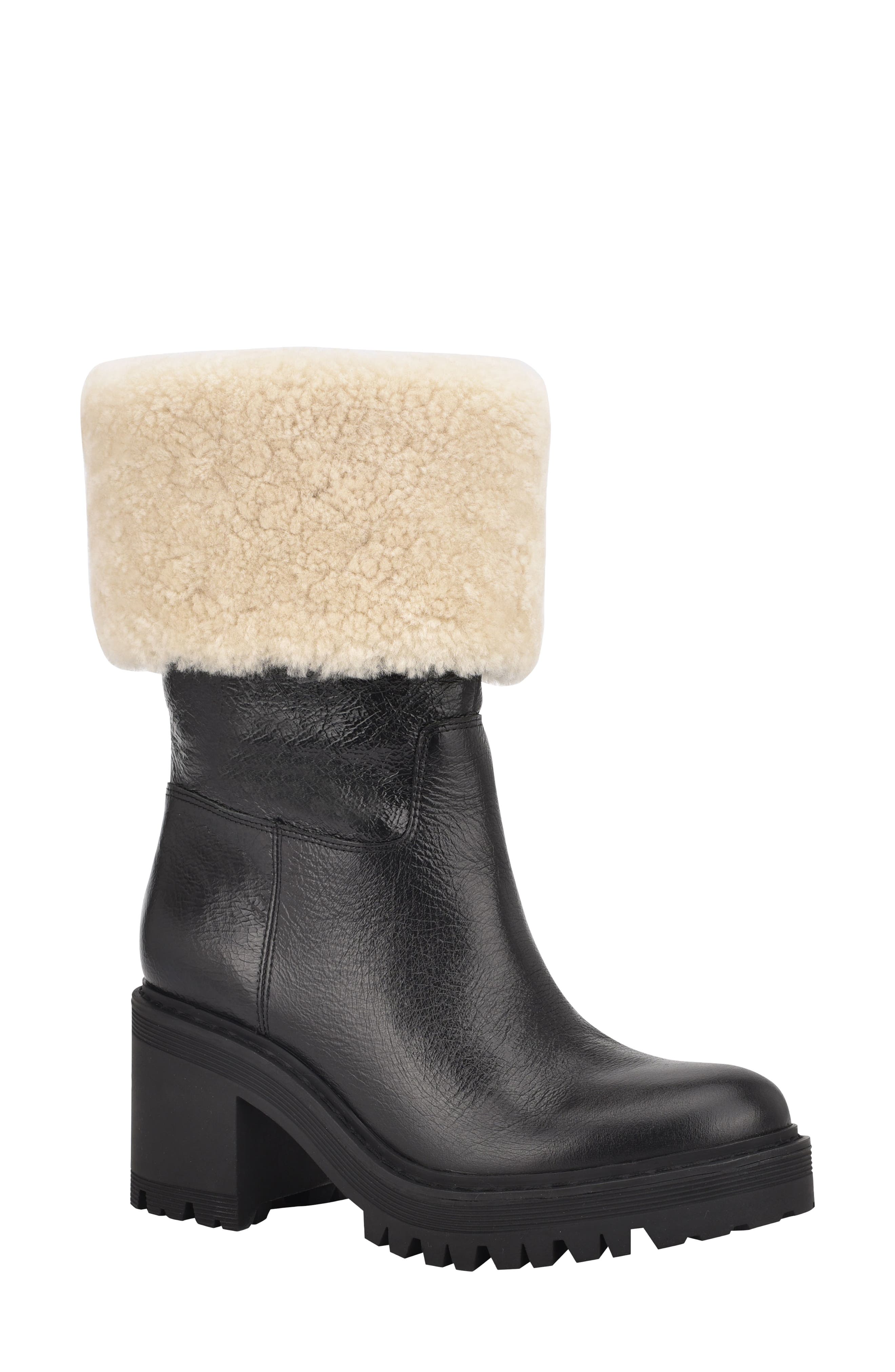 shearling trim boots