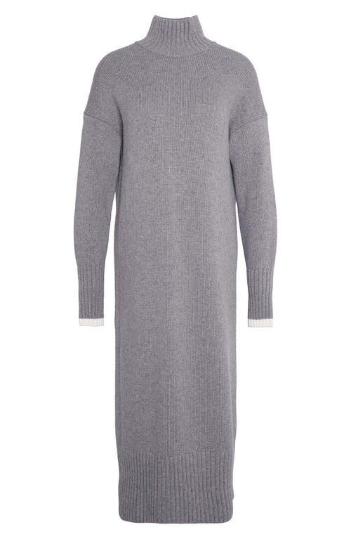 Shop Barbour Winona Turtleneck Midi Sweater Dress In Grey Marl