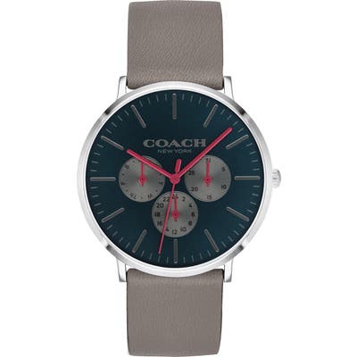 Coach Varick Multifunction Leather Strap Watch, 40Mm