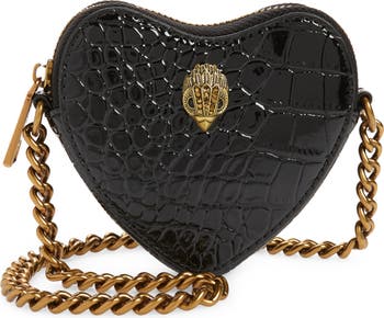 Frilly Snake Women's Heart Bag Black