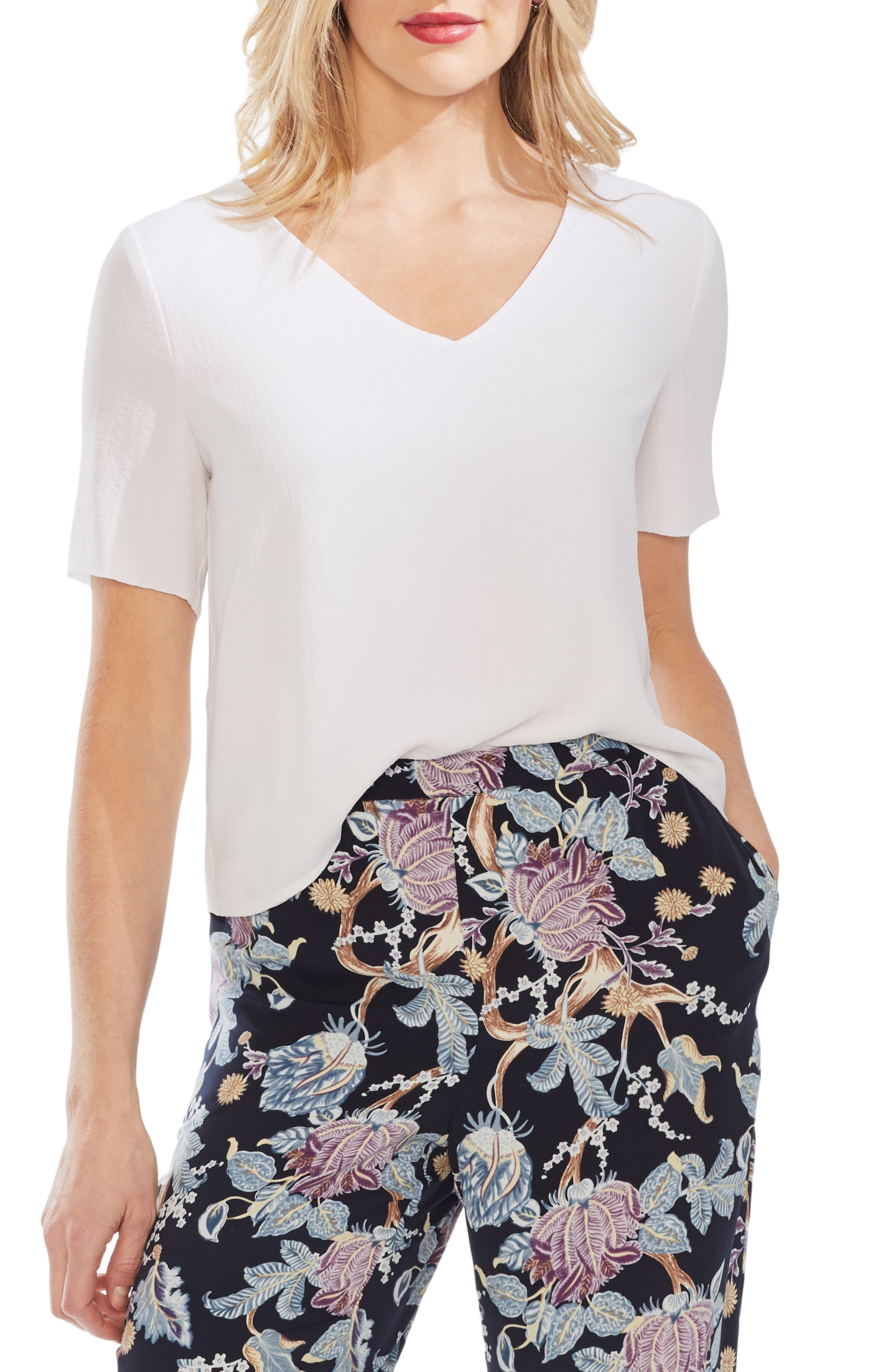 vince camuto v neck blouse
