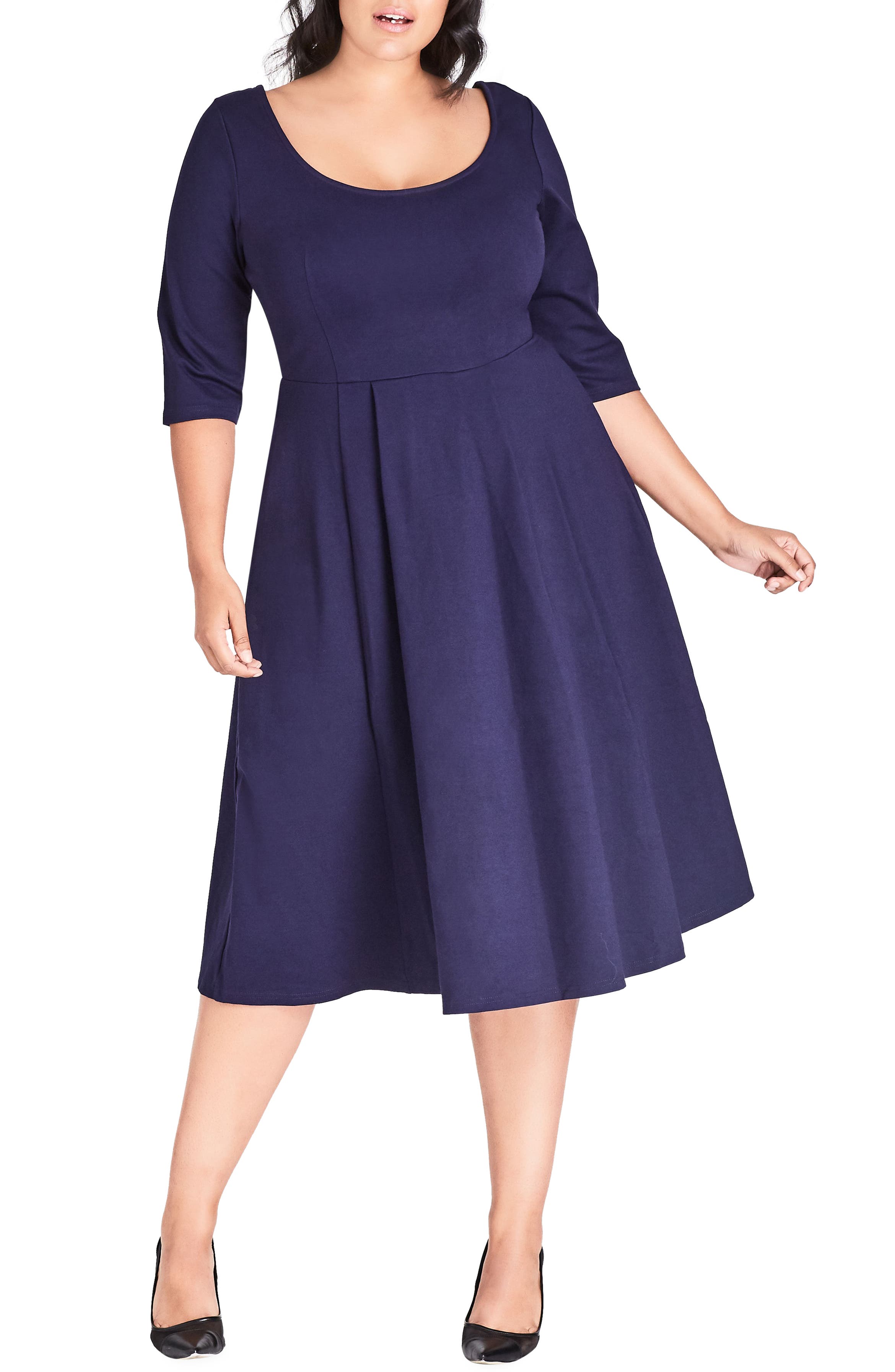 City Chic Scoop Neck A-Line Dress (Plus Size) | Nordstrom