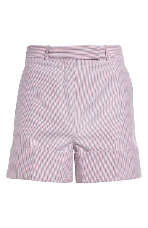 Stripe Tailored High Waist Shorts in Pink