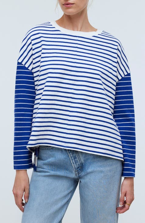 Easy Contrasting Stripe Long Sleeve Rugby T-Shirt