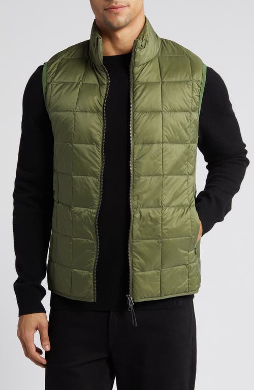 Quilted Packable Water Resistant 800 Fill Power Down Vest in Olive
