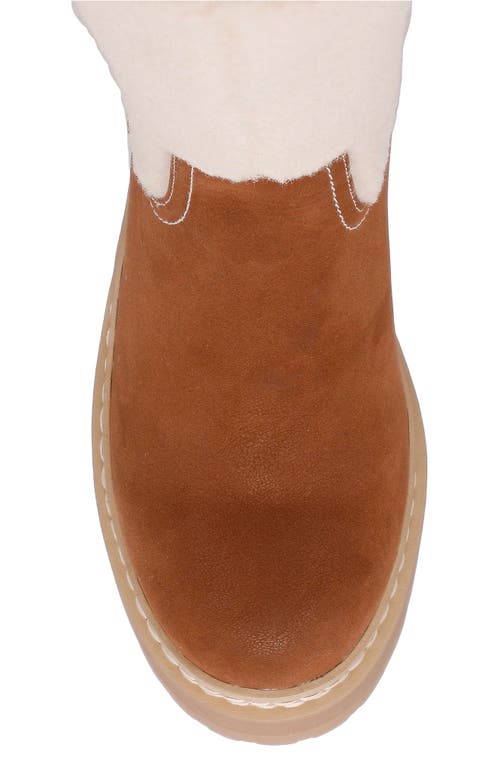 Mia Teirson Womens Block Heel Faux Fur Knee-high Boots In Cognac