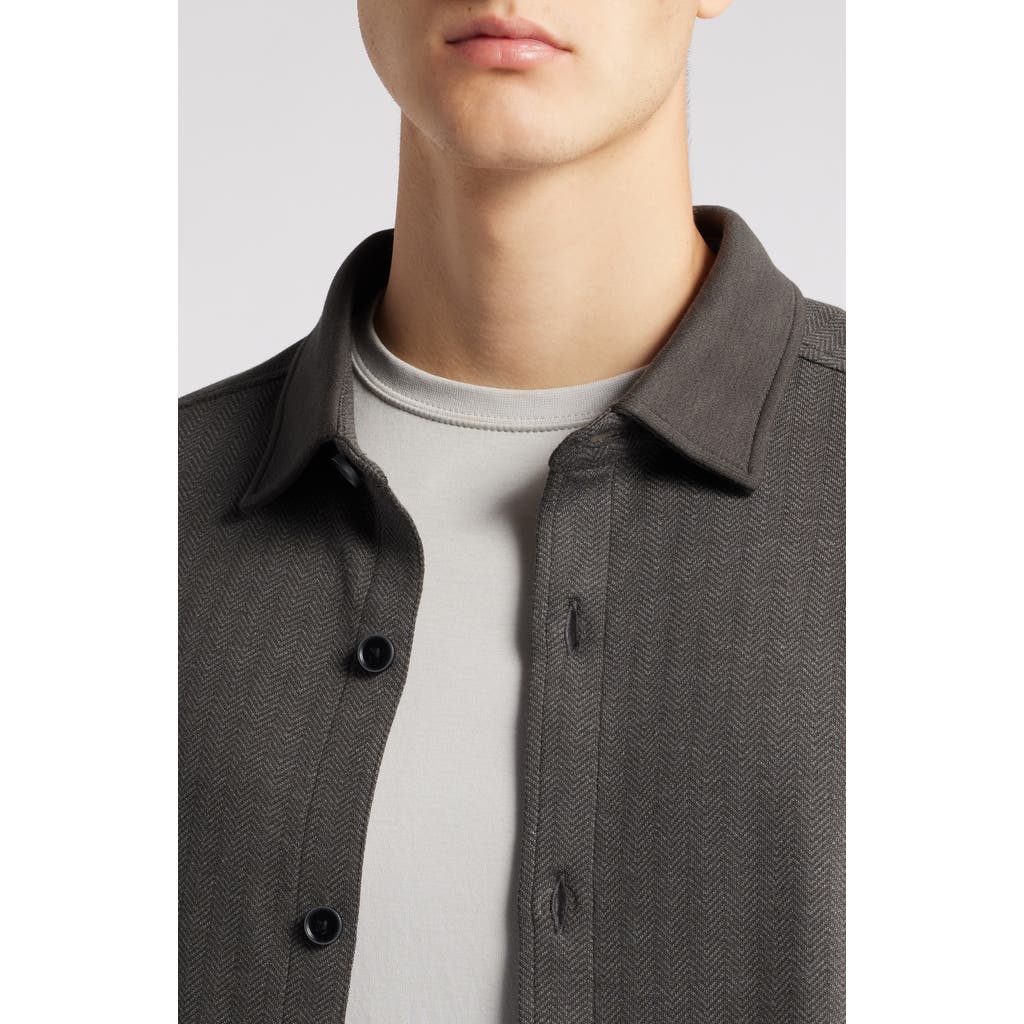 Robert Barakett White Stone Knit Overshirt In Charcoal