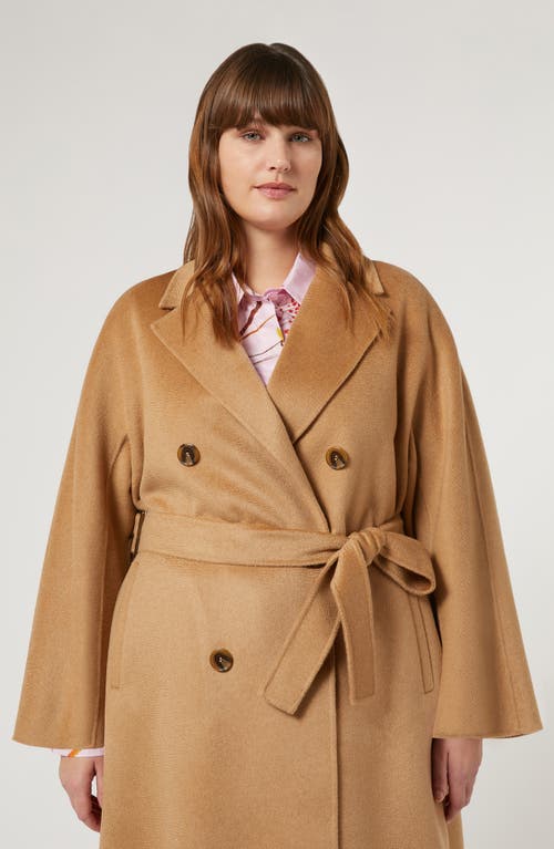 Shop Marina Rinaldi Bratto Double Faced Virgin Wool Trench Coat In Camel