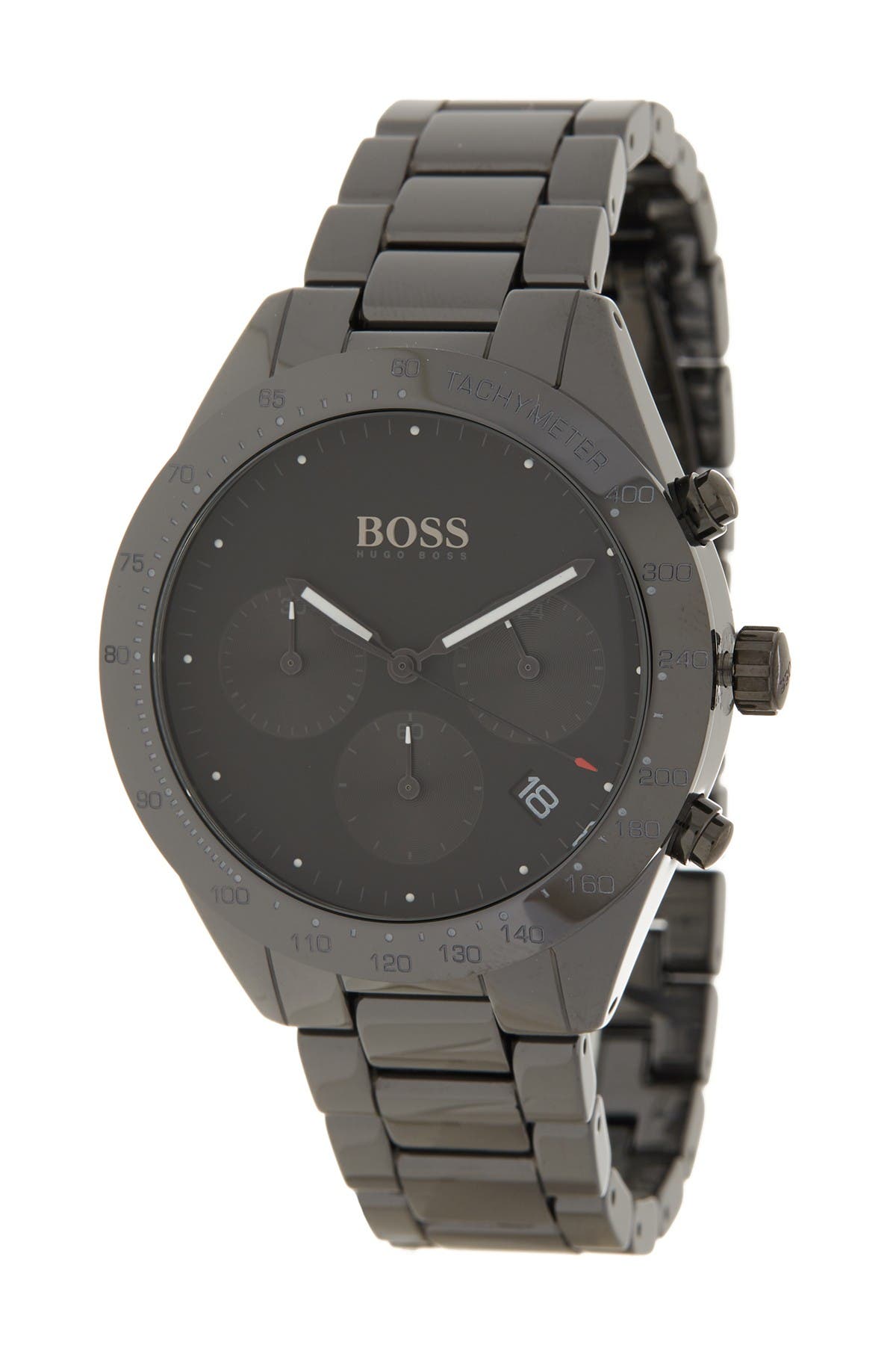 boss talent men's black ceramic bracelet watch