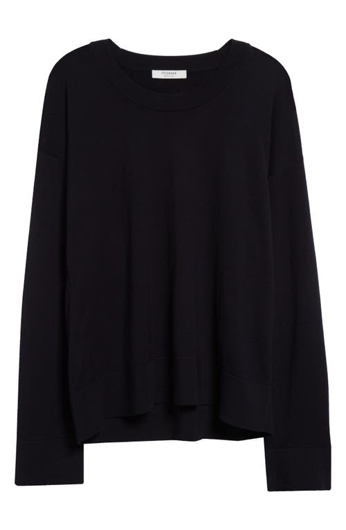 Shop Fforme Ren Oversize Merino Wool Sweater In Navy